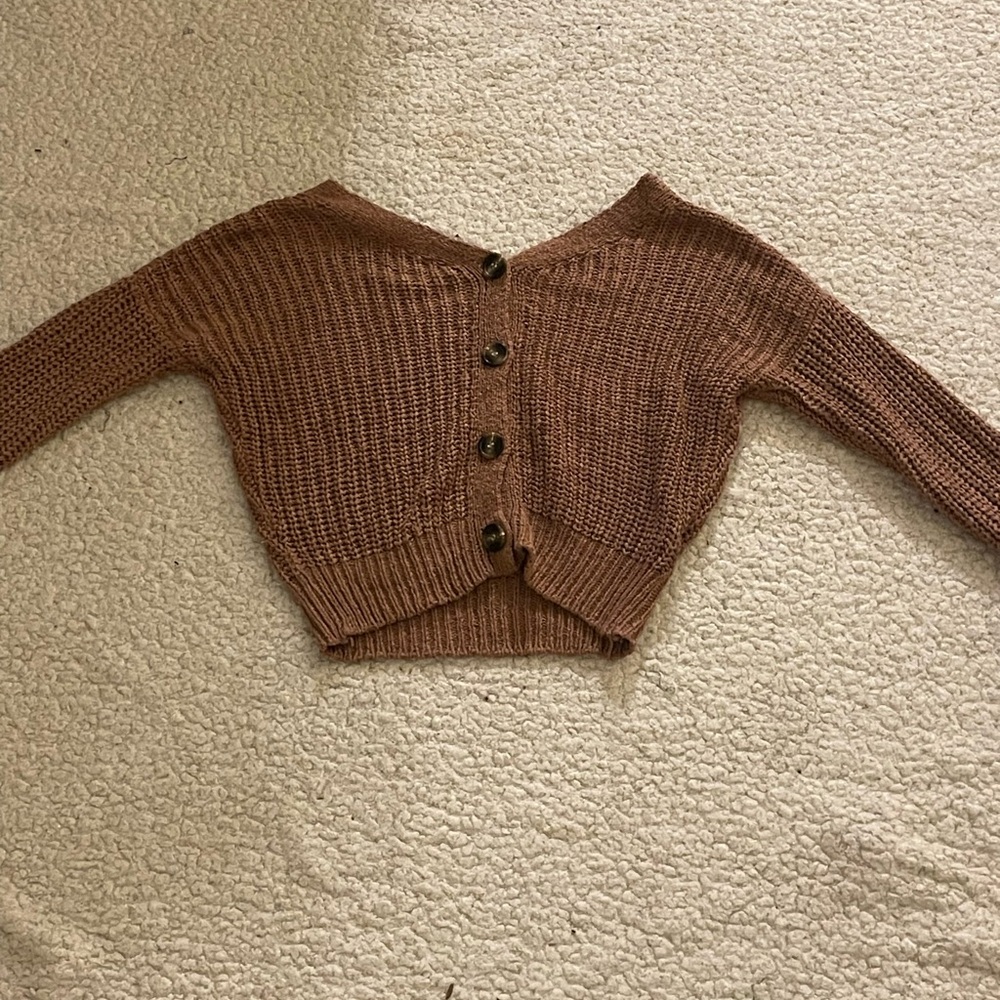 Moon & Madison Chocolate Button-Up Cardigan